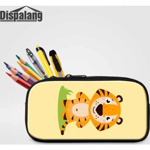 Cute Cartoon Animal Pencil Case for Kids Small Cosmetic Cases Tiger Prints Pen Pouch Stylish Cosmetic Bag School Office Supplies