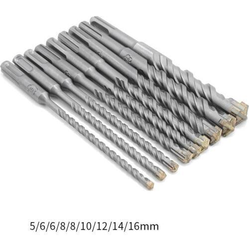 9pcs Electric Hammer SDS Plus Drill Bit Set 160mm for Concrete Wall Brick Block Masonry Hole Saw Drilling Bits