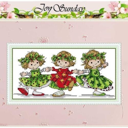 Three Dancing Girls Counted Cross Stitch 11CT 14CT Cross Stitch Sets Wholesale Chinese Cross-stitch Kits Embroidery Needlework