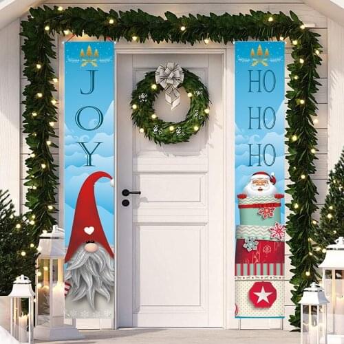 Merry Christmas Ornaments Porch Sign Christmas Decoration for Home Santa Claus Door Banner Navidad Noel New Year 2022 Xmas Decor