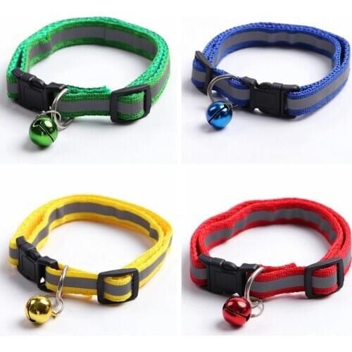 Adjustable Dog Polyester Collars Pet Collars With Bells Charm Necklace Collar For Little Dogs Cat Collars Pet Supplies Hot Sale