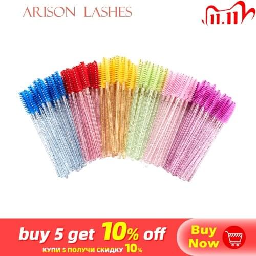 Eyelash Brushes 50pcs eyelash extension supplies Disposable Mascara Wands Applicator Eye Lashes Cosmetic Brush Beaut Makeup Tool