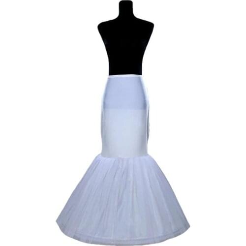 1 Hoop Bone Elastic Waist Petticoat For Bridal Mermaid Wedding Dress Crinoline Slip Underskirt