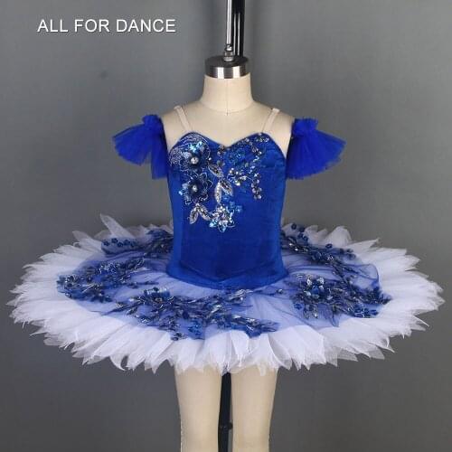 Blue Velvet top bodice Pre-professional ballet dance costumes pancake tutu classical ballet tutu dance costumes ballet tutu