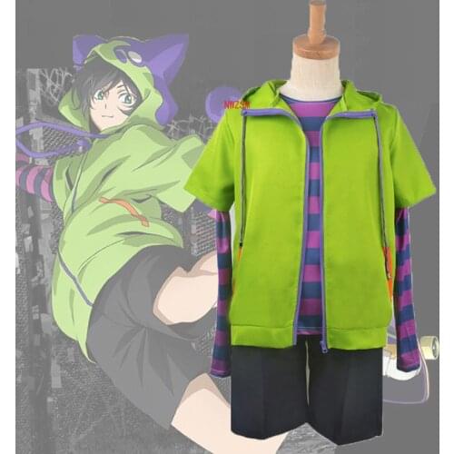 SK8 the Infinity Anime Miya Chinen Cosplay Hooded Zipper Costume Short Wig Hoodie Jacket Tail Gloves Halloween Outfits SK8 Suit