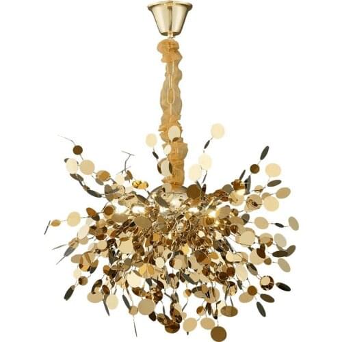 Modern Branch chandelier lighting DIY Nordic design Gold stainless chain lamp living room dining room bedroom led light fixtures