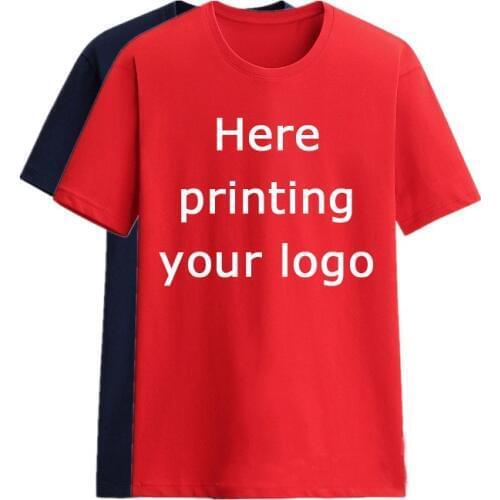 Vinyl Heat Printing Your Brand logo t shirt men Casual Male top t-shirts Cotton shirts Muscle/Weight Active tees Custom TEES