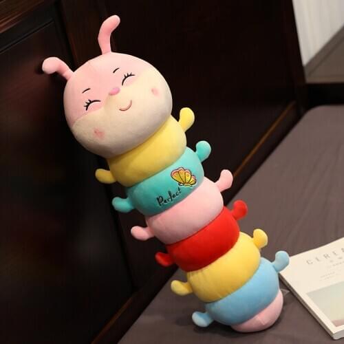 1pcs 60/75/90cm Cute doll sleeping long pillow colorful butterfly worm plush toy birthday gift for Valentines Day