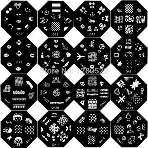 12pcs Fashion Nail Tools Template Nail Stamping Image Plates Art 60 Models for Choose without Stamper
