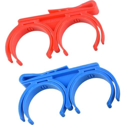 2 Pieces Golf Accessories Golf Ball Holder Clip Clamp for Golfers Clubs Red + Blue