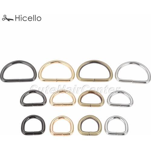 2pcs D Ring Metal Buckle Dee Clasp 20mm 25mm 38mm Gold Silver Black Bronze DIY Belt Strap Chain Luggage Leather Bag Hicello
