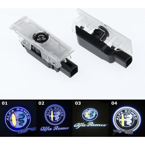 2pcs For Alfa Romeo Giulietta 159 Giulia Mito Stelvio Brera Spider Car Door Light Led Laser Projector Auto Interior Accessories