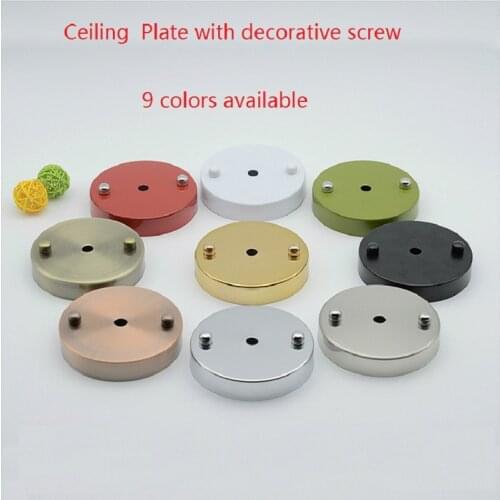 2pieces/lot 100x20mm 9 colors available cord pendant light canopy vintage ceiling plate with decorative screw base lamp