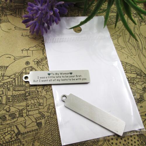 20pcs--"to my woman I was a little late..."stainless steel charms DIY pendants for necklace