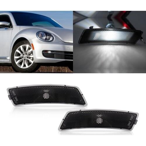 2x Smoked Lens Front Fender OEM Side Marker Lights For VW Tiguan 2018-Up Beetle 2012-2019 US Version Only