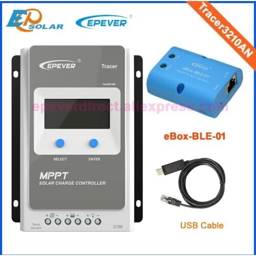 30amp mppt controllers with lcd display for solar power bank system use Tracer3210AN USB cable and BLE connect PC or APP