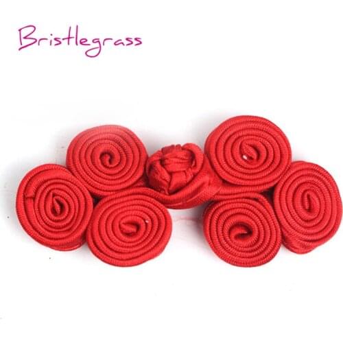 BRISTLEGRASS 5 Pair Classical Handmade Red Chinese Knot Buttons Frog Closure Ribbon Fastener Cheongsam Costume Suit Sewing Craft