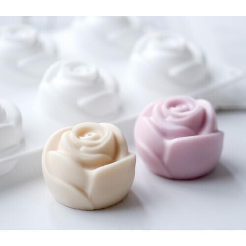 6 Cavity Rose Shape Silicone Soap Mold Reusable Silicone Molds For DIY Homemade Craft Soap Making