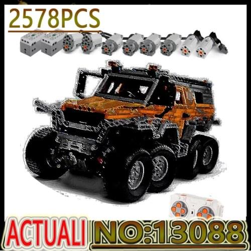 Hot MK13088 High-Tech City Avtoros Shaman 8x8 Siberia SUV Car Building Block 5360 Off-road Remote Control Vehicle Birthday Toys
