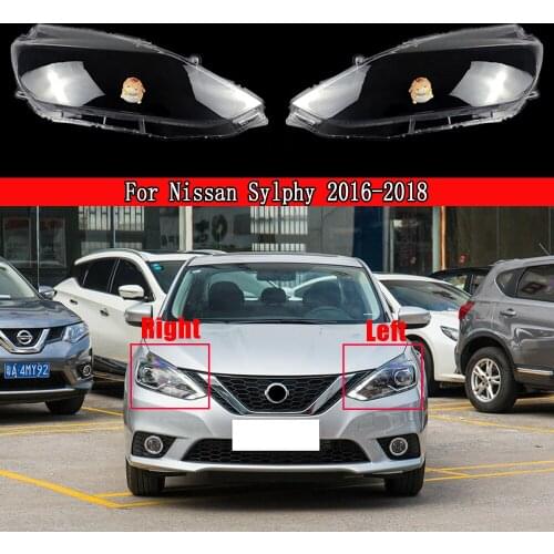 Car Front Glass Lens Lamp Shade Shell Transparent Auto Light Case Headlight Cover For Nissan Sylphy 2016-2018 Auto Light Caps