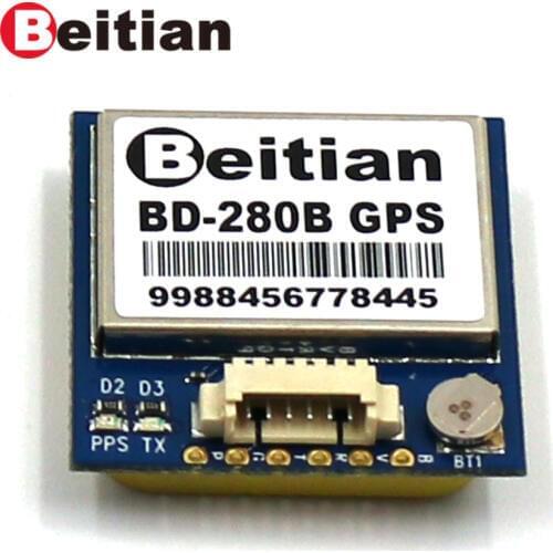 BEITIAN RS-232 9600bps NMEA-0183 1Hz GPS+BEIDOU Module 4M FLASH 1.25mm 6pins connector BD-280B