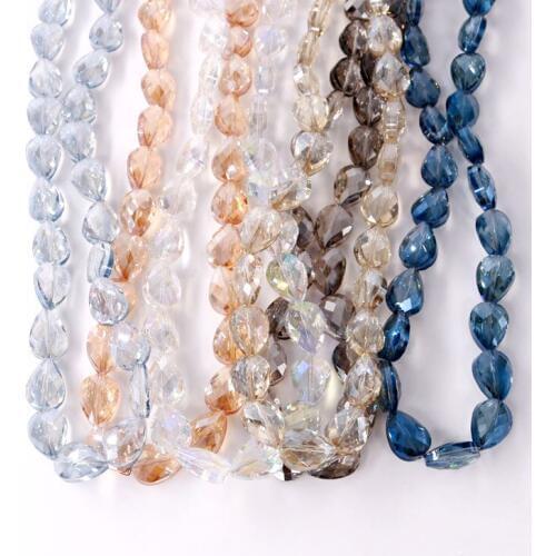 Wholesale 200pcs/lot 10x12mm Crystal Beads Glass Material Heart Shape Charms Findings Glass Faceted Earrings Bracelets Pendants