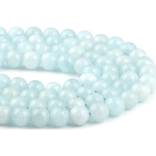 Natural Stone Beading Aquamarines Isolation beads Round Loose Spacer Beads for Jewelry Making DIY Bracelet Necklaces Accessories