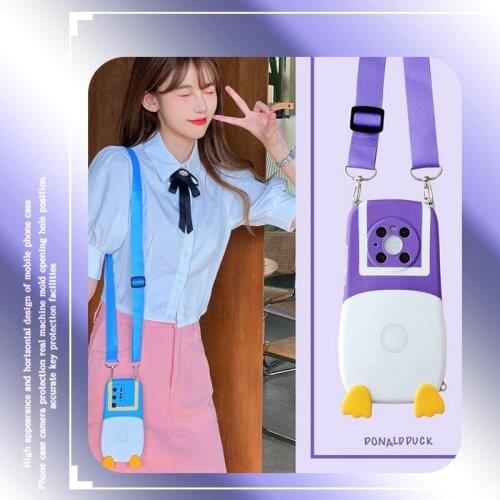 Disney Donald Duck Daisy Phone Cases for Huawei Mate 30 Pro P40 Mate40 Mate30 with Lanyard Silicone Mobile Phone Accessories