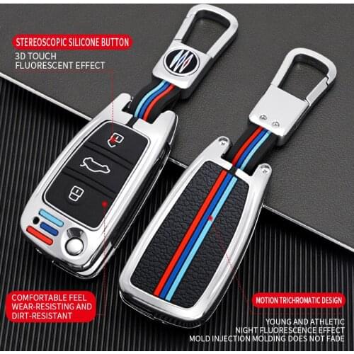 Zinc Alloy Car Key Case Auto Key Protection Cover For Audi C6 A7 A8 R8 A1 A3 A4 A5 Q7 Car Holder Shell Car-Styling Accessories