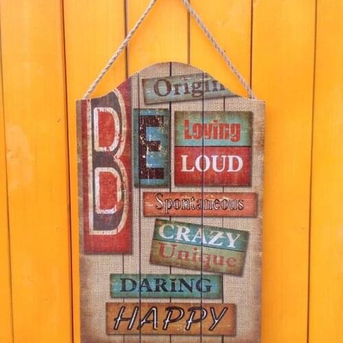 Retro wood to do the old coffee bar home decoration solid wood frame painting wood painting