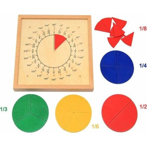 Baby Toys Circular Mathematics Fraction Division Teaching Aids Montessori Board Wooden Toy Child Educational Gift Math Toy