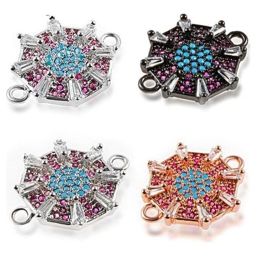 Turkey Evil Eye crystal micro pave cz zircon cubic zirconia beads DIY Copper necklace charm bracelet connectors 3ewd23