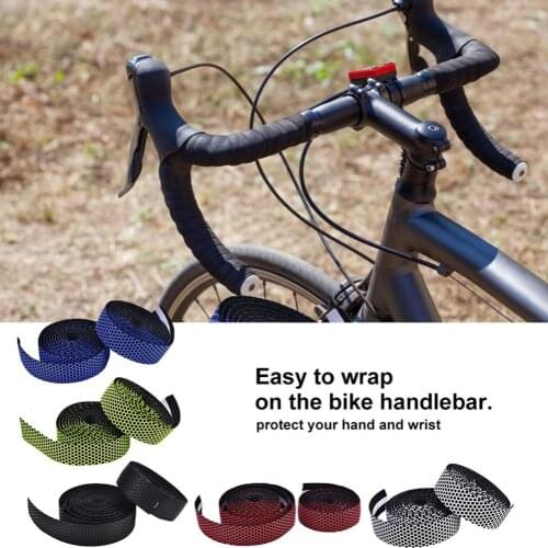 Bike Handlebar Tape 2 Rolls Of 1.2-inch Honeycomb Sponge Bicycle Handle Winding Tape Cycling Absorb Sweat Tape Straps Racing