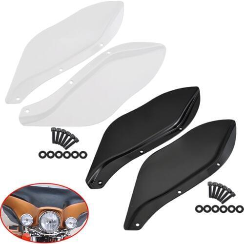 Motorcycle Black/ Chrome Side Wing Batwing Fairing Wind Air Deflector Windshield For Harley Touring FLHR FLHT FLHX 96-13