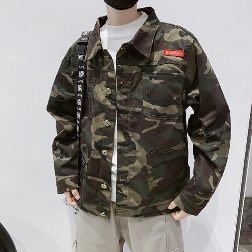 Mens jacket spring autumn 2020 Fashion camouflage new Korean style trendy handsome jacket casual tooling brand autumn jacket