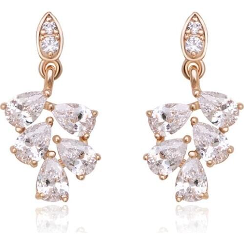 MxGxFam Gold color 18 K Drop Water Earrings For Women Fashion XP Jewelry Lead and Nickel Free