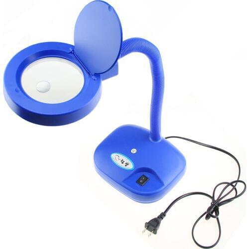 Free shipping 3X 5X Desktop Magnifier With light adjustable Desk Lamp table lamp with magnifying glass head magnifier