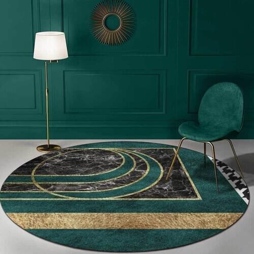 Nordic round carpet Soft rug washbale rug Luxury Gradient Green Round Rug For Living Room Floor Carpet For Coffee Table Chair