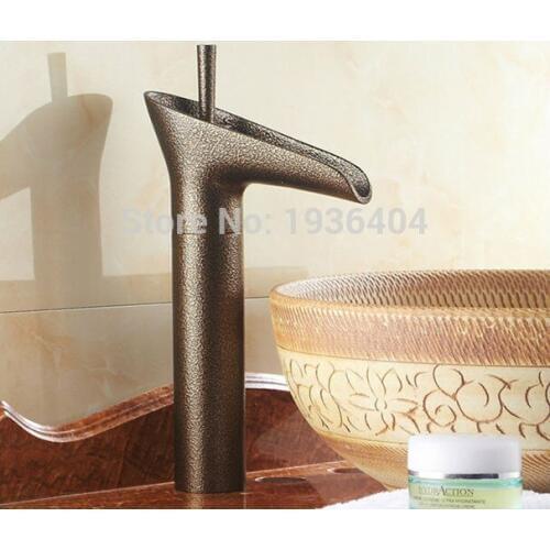 New Arrival Wine Cup Ancient Roman Bronze Bathroom Mixer Taps Deck Mounted Single Holder Basin Faucets RB1004