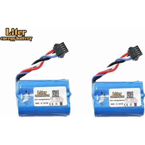 2pcs Upgrade 3.7V 1300mAh 18500 Lipo battery For UDI 001 UDI001 Huanqi 960 Remote control boat speedboat With SM-4P Plug