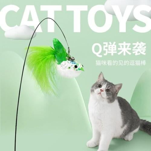 Feather Imitation Cat Club Pet Self - Amusement Can Replace The Head Lengthened Rod Kitten Cat Toy Supplies