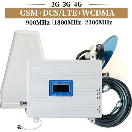 Repeater gsm 2g 3g 4g cellular amplifier 4G signal booster Mobile Signal Repeater Amplifier GSM Triple band 900/1800/2100