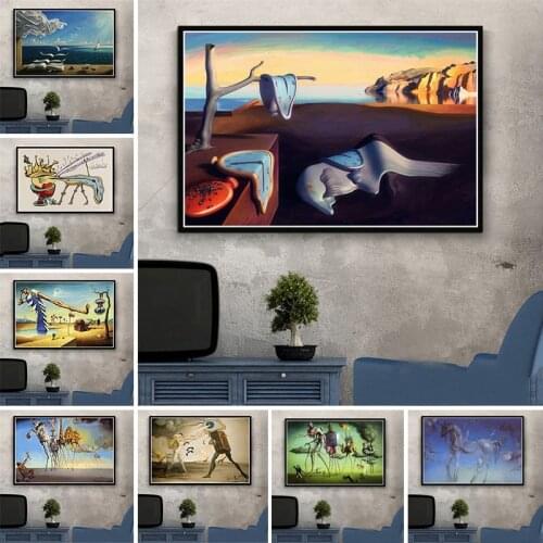 Retro Surrealism Posters By Salvador Dali Famous Wall Art Canvas Paintings and Prints Wall Pictures Cuadros Home Decor Quadro