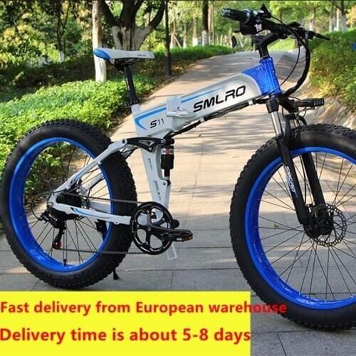 26 inch 4.0 fat tire folding electric snowmobile mountain bike power 48V1000W lithium battery built-in battery bike
