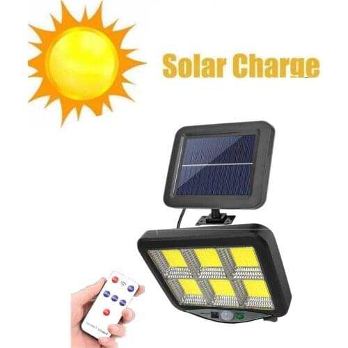 Seperable IP65 Waterproof 3 Modes 120LED Solar Light PIR Motion Sensor Outdoor Path Powered Solar Wall Light Split Street Garden