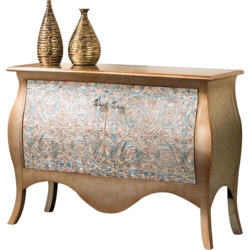 European Neo-classical Style Porch Cabinet Light Luxury Two-door Partition Cabinet Hallway Cabinet Living Room Carved Decorative