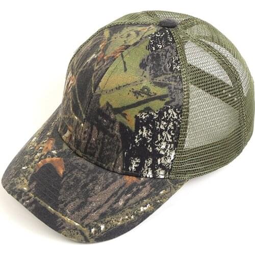 Tactical Army Green Trucker Hat Mens Camo Jungle Mesh Cap Cool Baseball Cap Adjustable