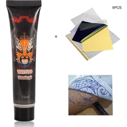 Tattoo Supplies 15ml Tattoo Transfer Cream Gel with Paper Body Paint Stencil Stuff Oils Transfer Paper Machine Auxiliary