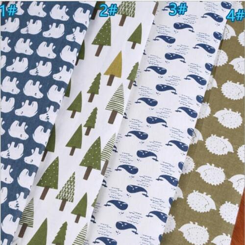 100*50cm Printed Cotton Linen Fabric For Patchwork Quilting Sewing DIY Sofa Table Cloth Furniture Cover Tissue Curtain Bag C