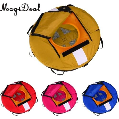 Premium Freediving Training Buoy, Freediver Scuba Diver Inflatable Safety Float with Over Pressure Relief Valve, Oral Inflator